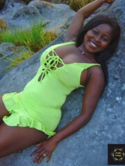 Curvy african girl with big boobs in nature